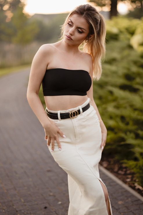 ARIA - top bez ramiączek - czarny