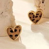 FUN - Kolczyki w kształcie serca w panterkę 