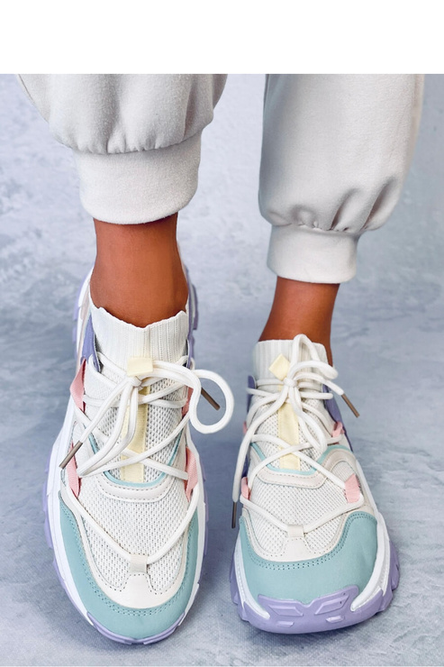 Sneakersy kolorowe na koturnie BEALS PURPLE - Inello