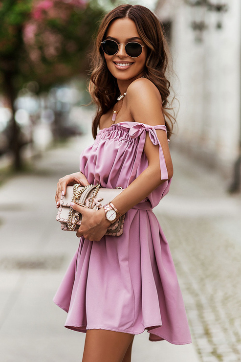 Sukienka ANDI z wiązaniami na ramionach