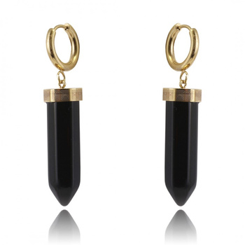 Kolczyki ze stali szlachetnej pozłacanej 14k złotem KST2904CZ