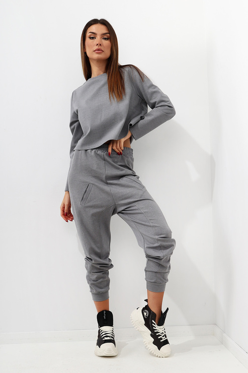 TO STRING ALONG - Eleganckie spodnie zapinane na klamrę - szare