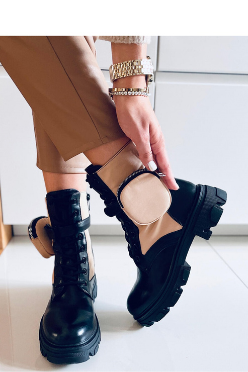 Botki sznurowane VICTOR BEIGE - Inello