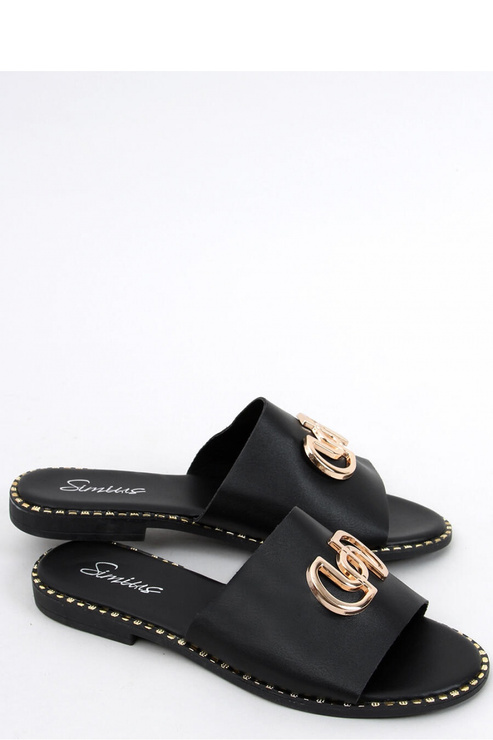 Sandał Klapki damskie LARISA BLACK - Inello - czarne eleganckie