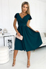 425-1 MATILDE Sukienka z dekoltem i krótkim rękawkiem - ZIELEŃ BUTELKOWA