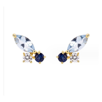 Kolczyki ze stali szlachetnej pozłacanej wkrętki KST3039