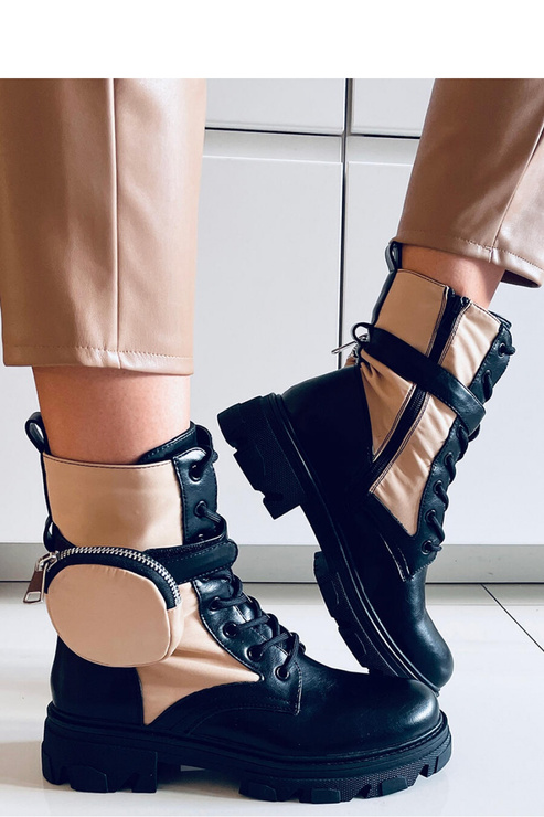 Botki sznurowane VICTOR BEIGE - Inello