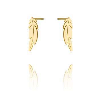 Kolczyki ze stali szlachetnej pozłacanej 14k złotem KST2955