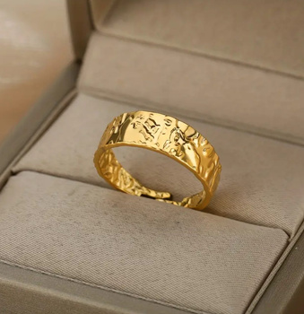 MIRA - pierścionek/obrączka w stylu vintage wykonana ze stali nierdzewnej