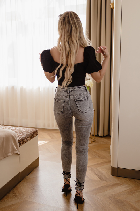 GREY STRETCH szare spodnie jeansowe streczowe
