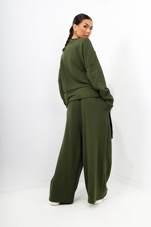 CUBE - oversize'owa bluza z długim rękawem przez głowę - zielony