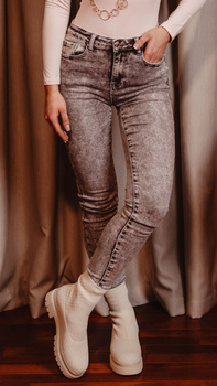 GRAY STRETCH szare spodnie jeansowe streczowe jeansy
