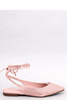 Baleriny z cyrkoniami odkrytą pięta VONDA NUDE - Inello - pudrowy róż wiązane