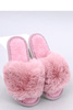 Kapcie futrzane open toe KEMARS RÓŻOWE - Inello