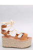 Sandał Espadryle na koturnie MARGE CAMEL - Inello