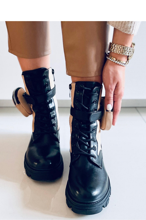 Botki sznurowane VICTOR BEIGE - Inello