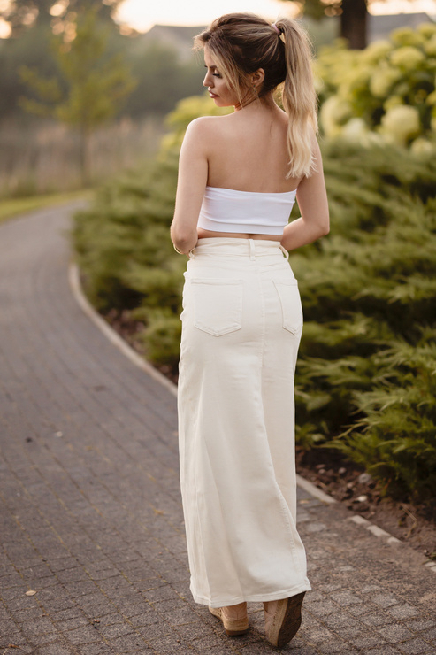 ARIA - top bez ramiączek - biały