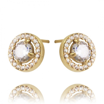 Kolczyki ze stali szlachetnej pozłacanej 14k złotem KST2910B