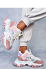 Sneakersy kolorowe na koturnie BEALS PINK - Inello