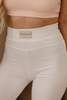 AMELL - prążkowane legginsy - białe 