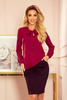 140-12 Bluzka z wiązaniem z przodu - BORDOWA
