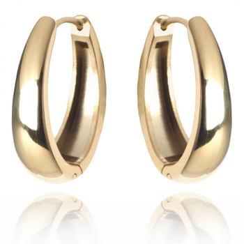 Kolczyki ze stali szlachetnej pozłacanej 14k złotem KST3097