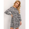 CROSSY satynowa sukienka w czarno – białą zebrę