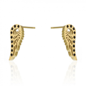 Kolczyki ze stali szlachetnej pozłacanej sztyft KST2091