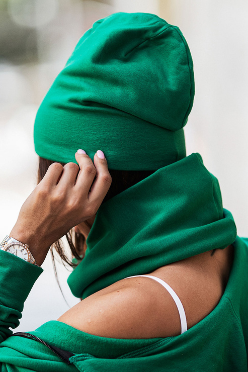 Bottega green czapka beanie smerfetka