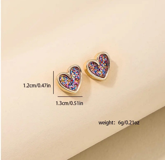 FUN - Kolczyki w kształcie serca w panterkę