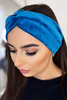 Welurowa niebieska opaska na głowę Shelli