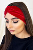 Welurowa czerwona opaska na głowę Shelli