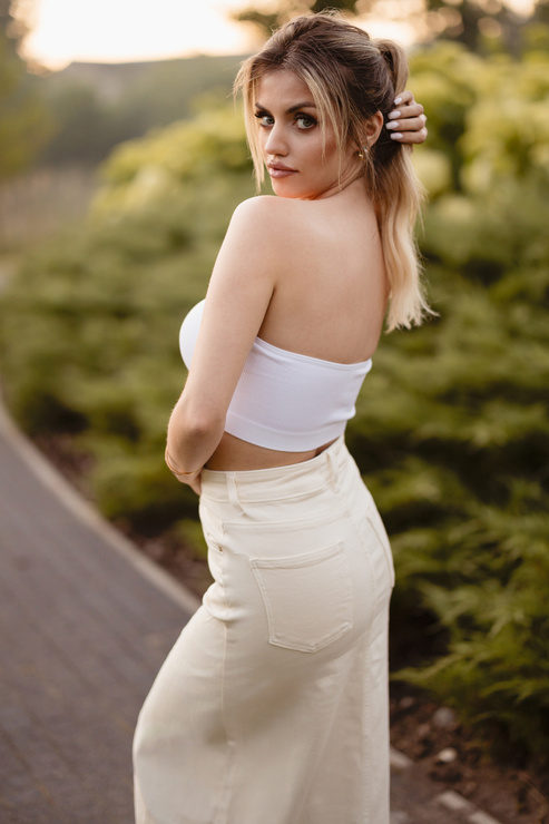 ARIA - top bez ramiączek - biały