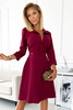 286-5 SANDY Koszulowa rozkloszowana sukienka - BORDOWA