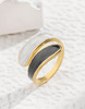DUAL - złoty pierścień ze stali nierdzewnej o nieregularnym kształcie
