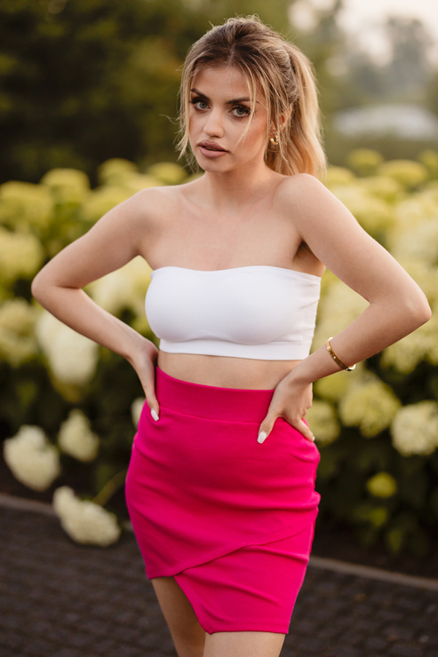 NELLY - spódniczka mini ołówkowa - fuksja