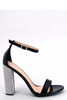 Sandałki na kryształowym obcasie YANCEY BLACK - Inello