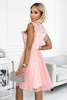 454-2 GRETA sukienka z koronką i złotym paskiem - BRZOSKWINIA