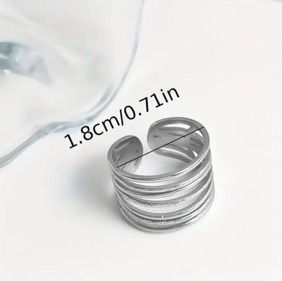 NOVA - złoty pierścień ze stali nierdzewnej geometryczny