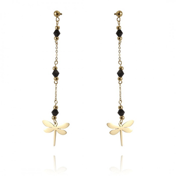 Kolczyki ze stali szlachetnej pozłacanej 14k złotem KST2924