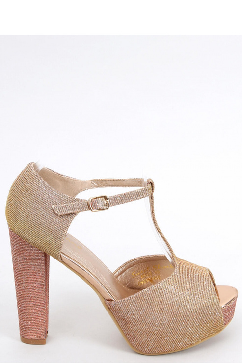 Sandałki na platformie opalizujące HOPE CHAMPAGNE - Inello