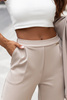 JINNY spodnie z prostymi nogawkami w kant - beż
