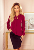 140-12 Bluzka z wiązaniem z przodu - BORDOWA